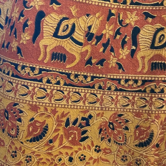 Vintage Indian Block Print Cotton Wrap Skirt - Picture 6 of 7